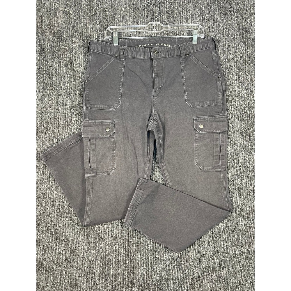 Duluth Trading Co Cargo Pants Womens 16x31 Gray Curvesetter Waistband Utility